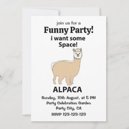 Invitación Alpaca quiero algo de espacio divertida Alpaca