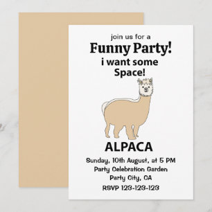 Invitación Alpaca quiero algo de espacio divertida Alpaca
