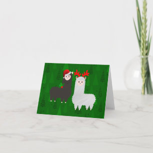 Invitación alpacas, reno de Navidad