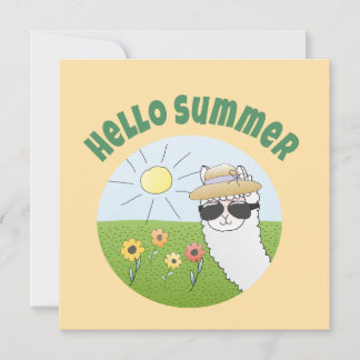 Invitación Alpaka-Party Hello Summer Alpaca partytime