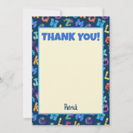 Invitación Alphabet Monsters Birday Party ABC Gracias