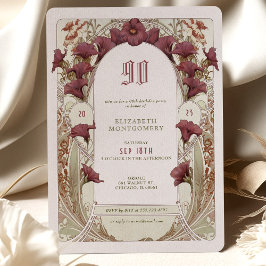 Invitación Alphonse Mucha 90º Foliage Art Nouveau