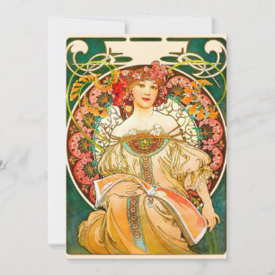 Invitación Alphonse Mucha Art Nouveau Daydream