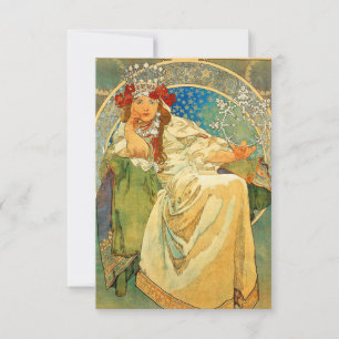 Invitación Alphonse Mucha Art Nouveau Princess Hyacinth