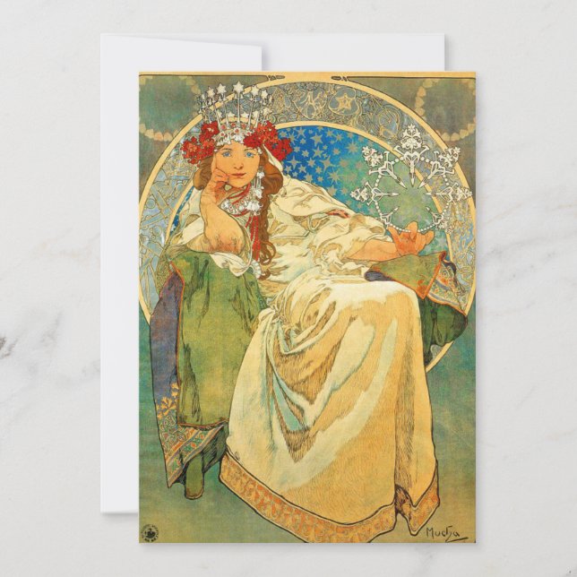 Invitación Alphonse Mucha Art Nouveau Princess Hyacinth (Anverso)