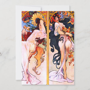Invitación Alphonse Mucha - Cuatro estaciones