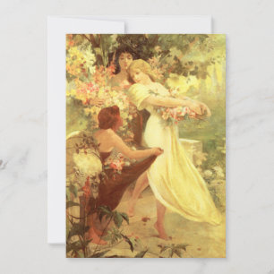 Invitación Alphonse Mucha Espíritu de la primavera invitadas
