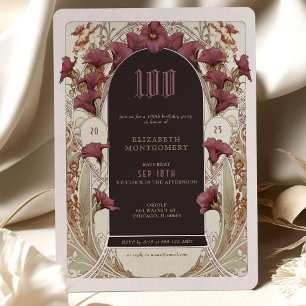 Invitación Alphonse Mucha Foliage Art Nouveau de 100 años