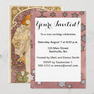 Invitación Alphonse Mucha La Dame Aux Camelias: Art Nouveau