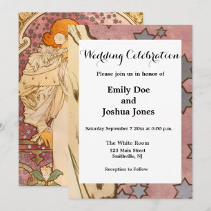 Invitación Alphonse Mucha La Dame Aux Camelias: Art Nouveau 