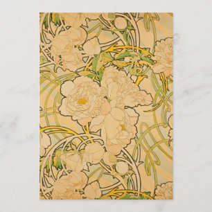Invitación Alphonse Mucha - Peonías