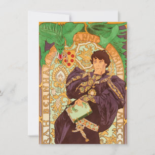 Invitación Alphonse Mucha Príncipe y Dragón