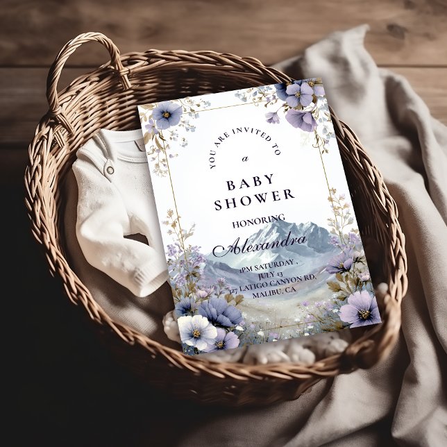 Invitación Alpine Bloom Serenity Baby Shower (Subido por el creador)