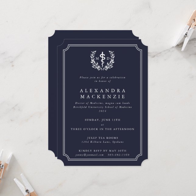 Invitación Álpio MD de la Marina Oscura + Graduación de la Gu (Anverso/Reverso In Situ)