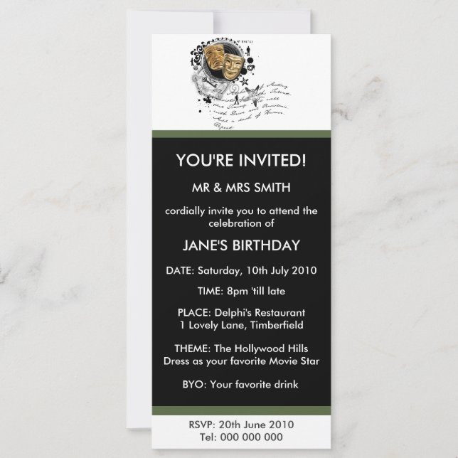 Invitación Alquimia de la actuación (Anverso)