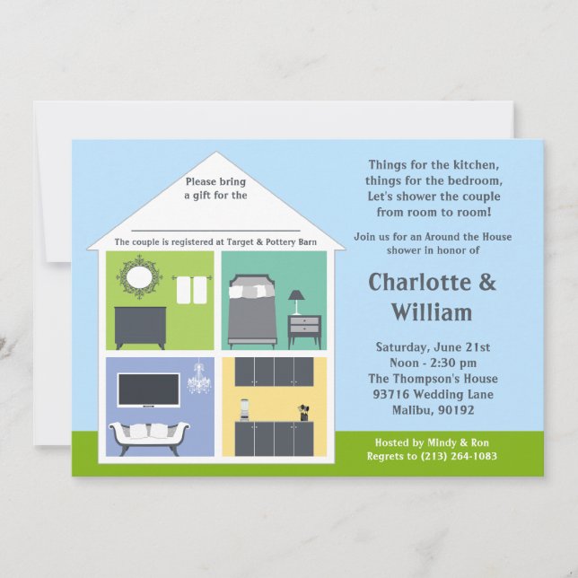 Invitación Alrededor de la ducha nupcial de la ducha de la (Anverso)