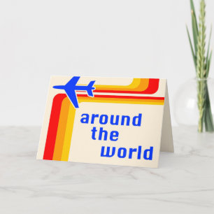 Invitación alrededor del mundo : rayas retro