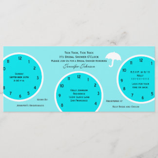 Invitación Alrededor del reloj Bridal Shower Invitation Blue