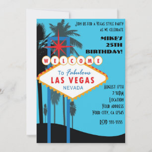 Invitación alta azul del fiesta del casino de las