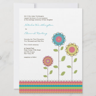 invitación alta de las flores del arco iris del