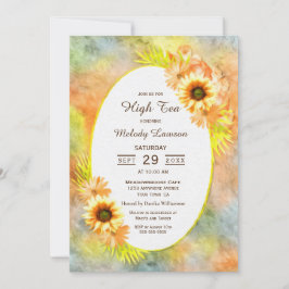 Invitación Alta ducha de novia del té Elegante girasol rústic
