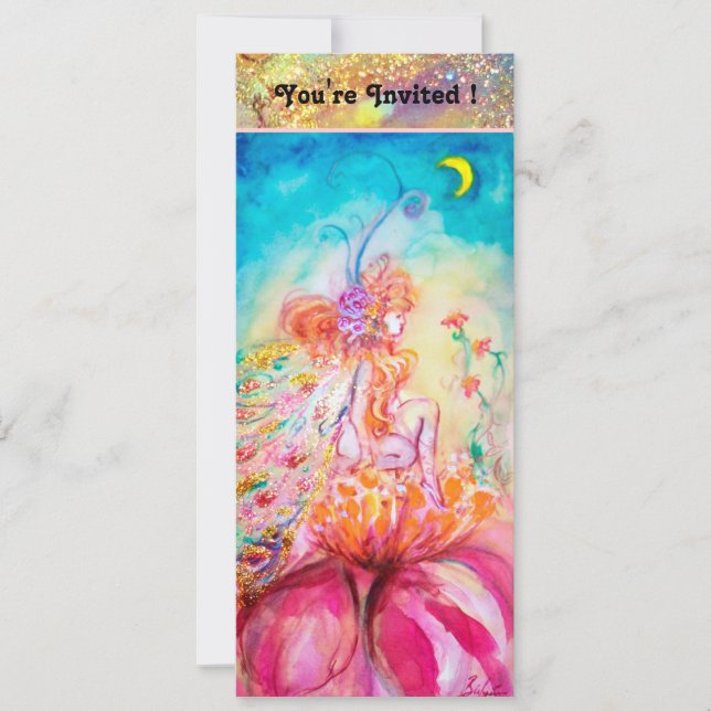 Invitación ALTEA, rosa azul amarillo verde (Anverso)