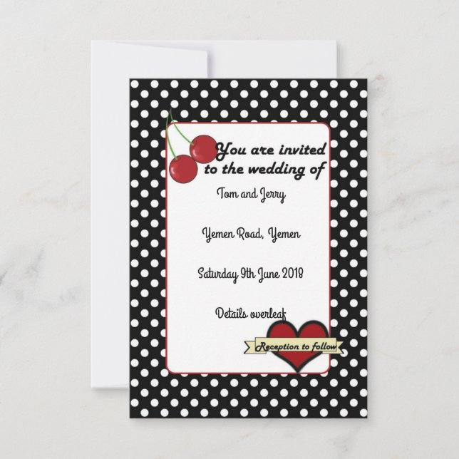 Invitación alternativa a la boda Rockabilly (Anverso)