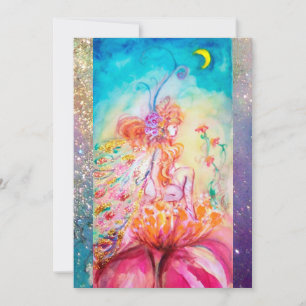 Invitación ALTHEA , espumosos verde amarillos rosados monográ