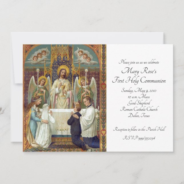 Invitación Alto en la primera comunión del temor (Anverso)