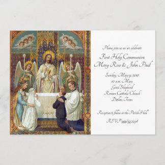 Invitación Alto en la primera comunión del temor