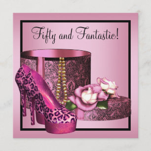 Invitación Alto tacón zapatillas mujeres leopardo rosado 50 c