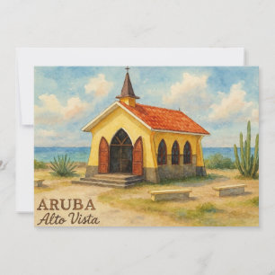 Invitación Alto Vista Aruba acuarela