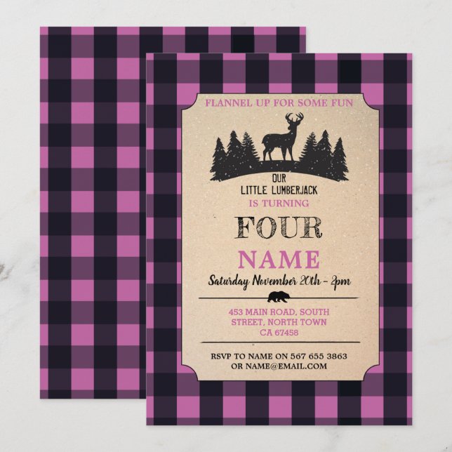 Invitación Alumbrado de cualquier edad Aniversario del Flanne (Anverso / Reverso)