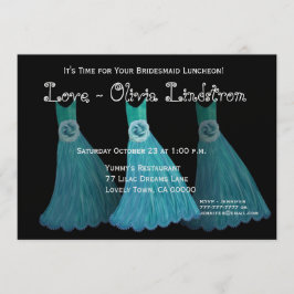 Invitación Alumerzo de la dama de honor o vestidos azules del
