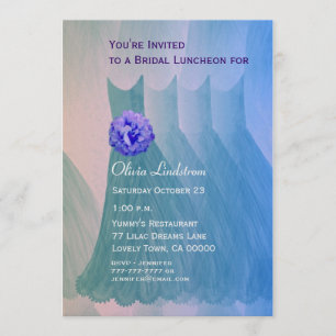 Invitación Alumerzo de la dama de honor o vestidos azulverdes