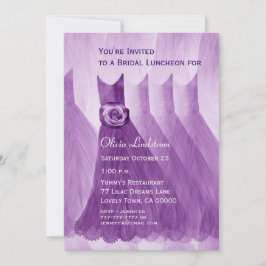 Invitación Alumerzo de la dama de honor o vestidos púrpuras