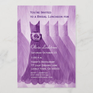 Invitación Alumerzo de la dama de honor o vestidos púrpuras