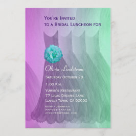 Invitación Alumerzo de la dama de honor o vestidos púrpuras