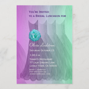 Invitación Alumerzo de la dama de honor o vestidos púrpuras