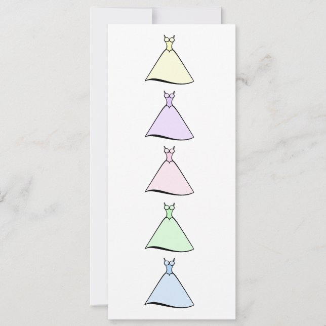 Invitación Alumerzo de la dama de honor - vestidos (Anverso)