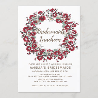Invitación Alumerzo romántico de las damas de honor de la