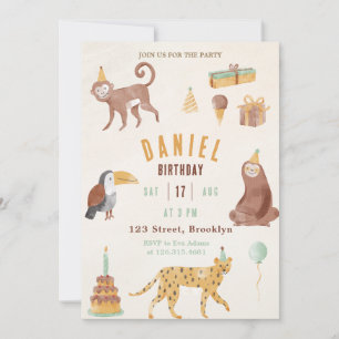 Invitación Alumnos de niños ilustrados de color amarillo