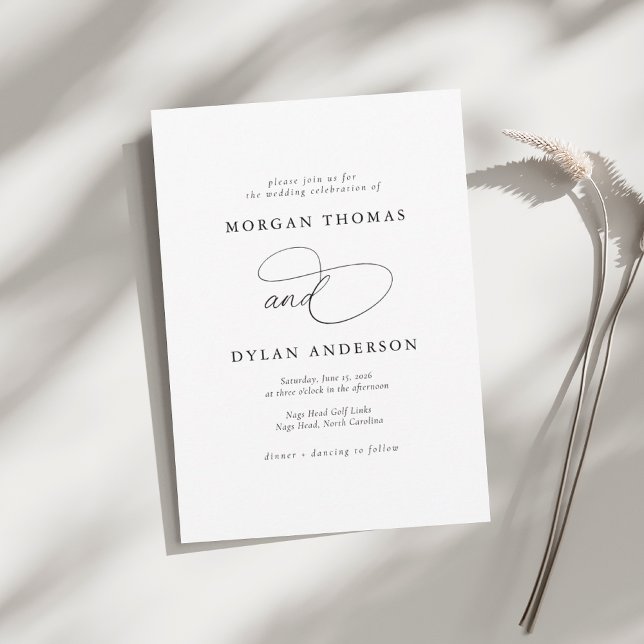 Invitación Alure Calligraphy White Boda (Subido por el creador)