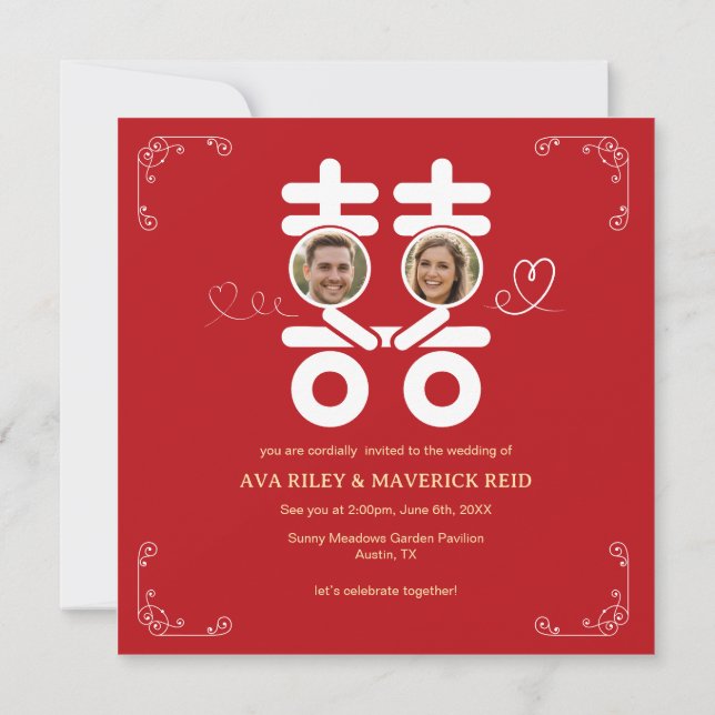 Invitación always in love foil invitation postcard (Reverso)