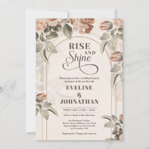 Invitación Alza de rosa de terracota vintage de estilo Boho a