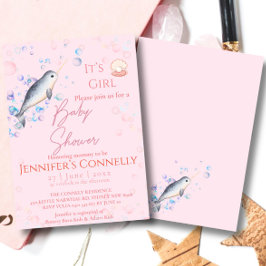 Invitación Amable océano Narwhal conchas de conchas en Baby S