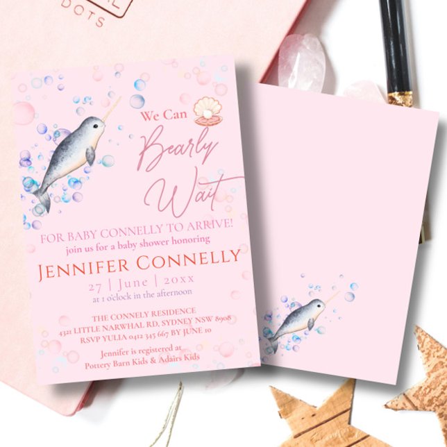 Invitación Amable océano Narwhal conchas de conchas en Baby S (Subido por el creador)