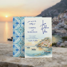 Invitación Amalfi Coast Amore | La Dolce Vita Sunset Wedding