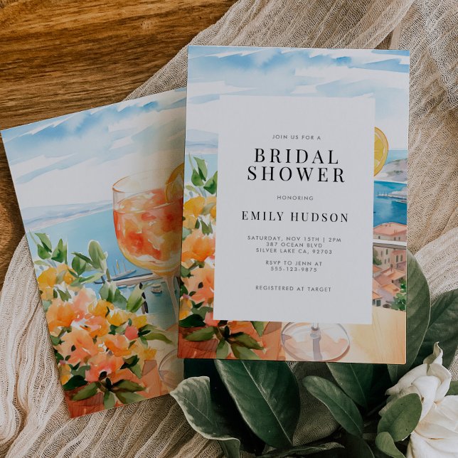 Invitación Amalfi Coast Aperol Spritz Bridal Shower (Subido por el creador)
