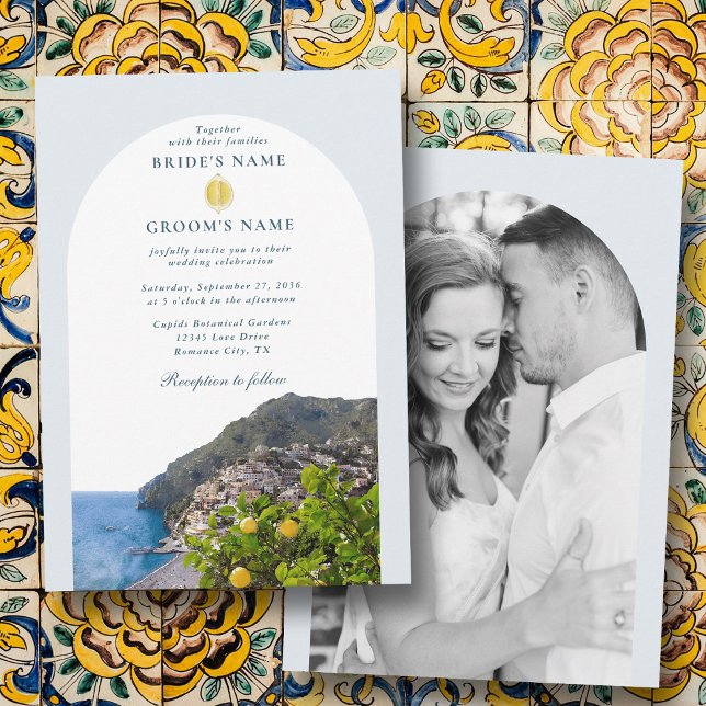 Invitación Amalfi Coast Arch Italy Lemons Wedding Photo (Amalfi Coast Arch Italy Lemons Wedding Photo Invitation)